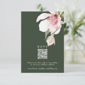 Green UAWG Online QR Code Wedding Website Card Einladung (Stehend Vorderseite)