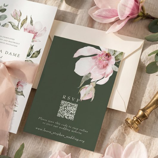 Green UAWG Online QR Code Wedding Website Card Einladung