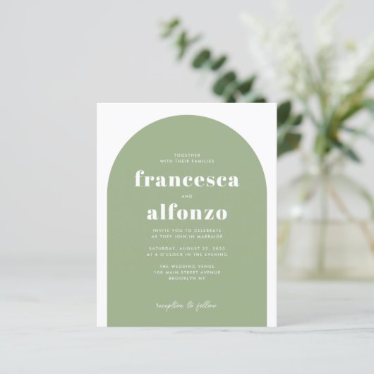 Green UAWG QR Code Retro Foto Hochzeit (Stehend Vorderseite)