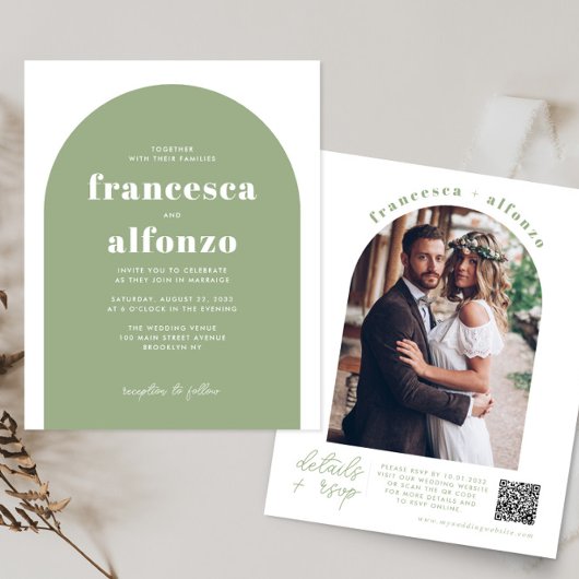 Green UAWG QR Code Retro Foto Hochzeit