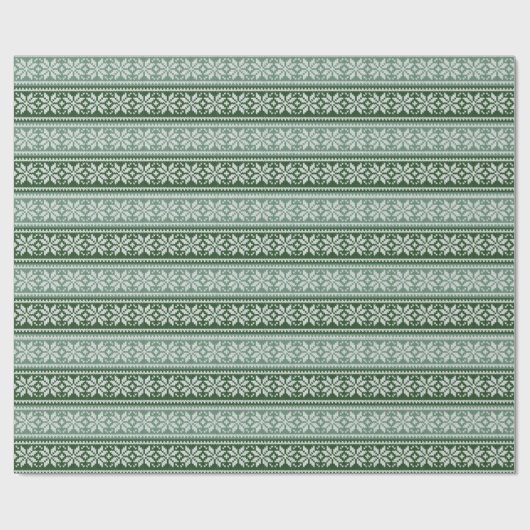 Green Ugly Sweater Knitter Snowflake Muster Geschenkpapier (Flach)