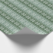Green Ugly Sweater Knitter Snowflake Muster Geschenkpapier (Ecke)