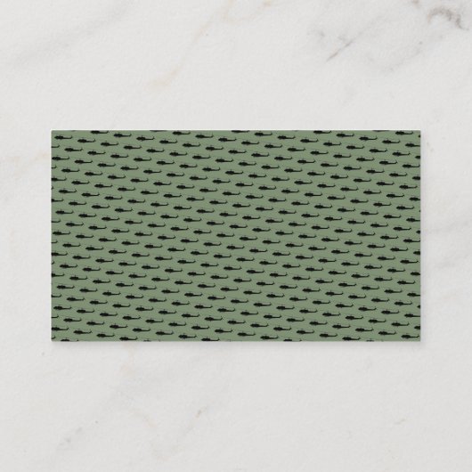 Green UH-1 Huey Pilot Business Card mit Muster Visitenkarte (Rückseite)