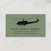 Green UH-1 Huey Pilot Business Card mit Muster Visitenkarte (Vorderseite)
