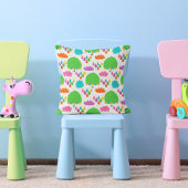 Green Umbrellas with Clouds and Raindrops Kissen