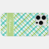 Green und Aqua Karierte Muster Case-Mate iPhone Hülle (Rückseite (Horizontal))