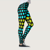 Green und Aqua Polka Dot Pattern Leggings (Rechts)