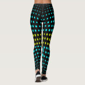 Green und Aqua Polka Dot Pattern Leggings (Rückseite)