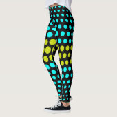 Green und Aqua Polka Dot Pattern Leggings (Links)