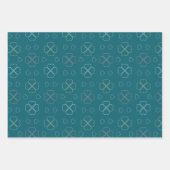 Green und Beige Loving Hearts Set von 3 Geschenkpapier Set (Vorderseite 2)