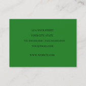 Green und Black Acanthus Scroll Business Card Visitenkarte (Rückseite)