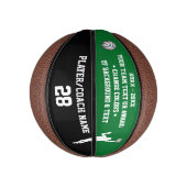 Green und Black Basketball, PERSONALISIERT für Ihn Mini Basketball (Vertikal)
