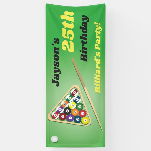 Green und Black Billiard Pool Party Banner (Vertikal)