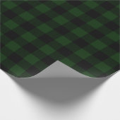 Green und Black Buffalo Kariert Gemustert Geschenkpapier (Ecke)