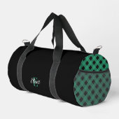 Green und Black Buffalo Kariert Mit Monogramm Duffle Bag (Rechte Ecke)
