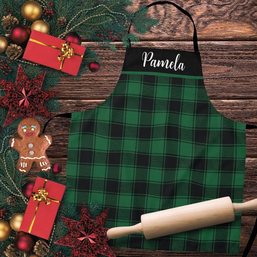Green und Black Buffalo Kariert Tartan Custom Schürze
