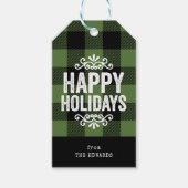 Green und Black Buffalo Karo Rustic Holiday Foto Geschenkanhänger (Vorderseite)