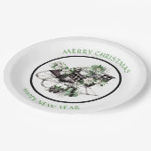 Green und Black Buffalo Karo Sleigh und Packages Pappteller (Schrägansicht)