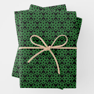Green und Black Celtic Shield Knot Geschenkpapier Set