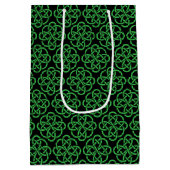 Green und Black Celtic Shield Knot Mittlere Geschenktüte (Rückseite)