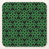 Green und Black Celtic Shield Knot Rechteckiger Pappuntersetzer (Vorderseite)