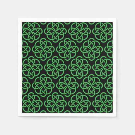 Green und Black Celtic Shield Knot Serviette (Vorderseite)