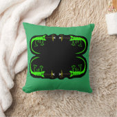 Green und Black Chameleon Throw Kissen (Decke)
