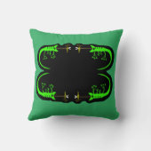 Green und Black Chameleon Throw Kissen (Rückseite)
