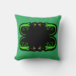 Green und Black Chameleon Throw Kissen