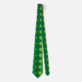 Green und Black Checked Necktie Krawatte (Vorderseite)