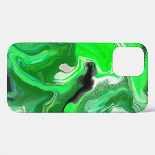 Green und Black Digital Fluid Art Pour Painting Case-Mate iPhone Hülle (Rückseite (Horizontal))