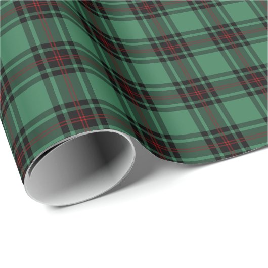 Green und Black Fife District Ancient Tartan Geschenkpapier (Rolleneckpunkt)