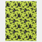 Green und Black Frog Pattern Kids Fleecedecke (Vorderseite)