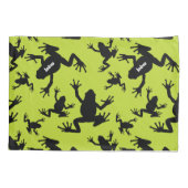 Green und Black Frog Pattern Kids Kissenbezug (Rückseite)