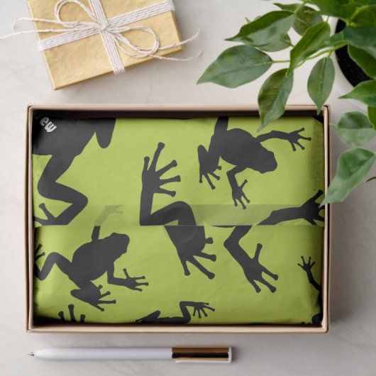 Green und Black Frog Pattern Kids Seidenpapier (Geschenk)