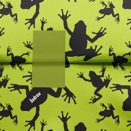 Green und Black Frog Pattern Kids Seidenpapier