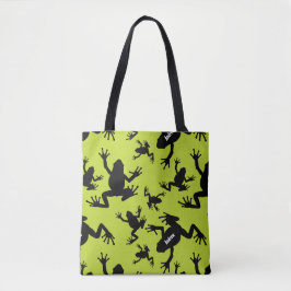 Green und Black Frog Pattern Kids Tasche