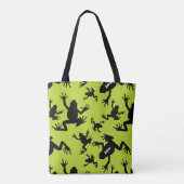 Green und Black Frog Pattern Kids Tasche (Rückseite)