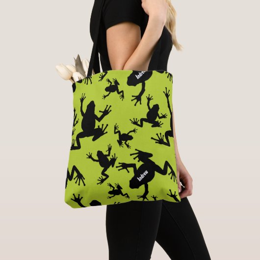 Green und Black Frog Pattern Kids Tasche (Von Nahem)