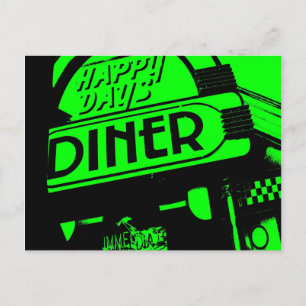 Green und Black Happy Days Diner Postkarte