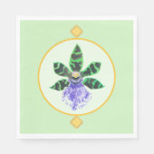 Green und Black Petal Orchid Serviette (Vorderseite)