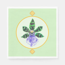 Green und Black Petal Orchid Serviette