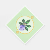 Green und Black Petal Orchid Serviette (Ecke)