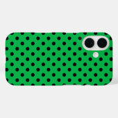 Green und Black Polka Dots Case-Mate iPhone Hülle (Rückseite (Horizontal))