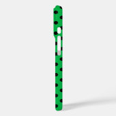 Green und Black Polka Dots Case-Mate iPhone Hülle (Rückseite / Links)