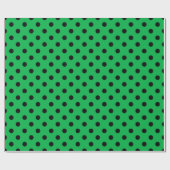 Green und Black Polka Dots Geschenkpapier (Flach)