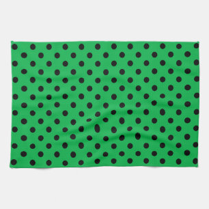 Green und Black Polka Dots Geschirrtuch
