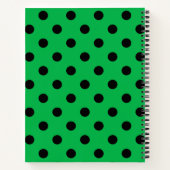 Green und Black Polka Dots Notizblock (Rückseite)