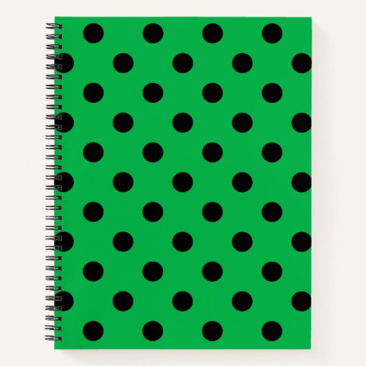 Green und Black Polka Dots Notizblock (Vorderseite)