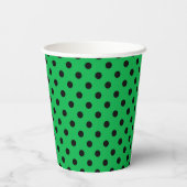 Green und Black Polka Dots Pappbecher (Rückseite)
